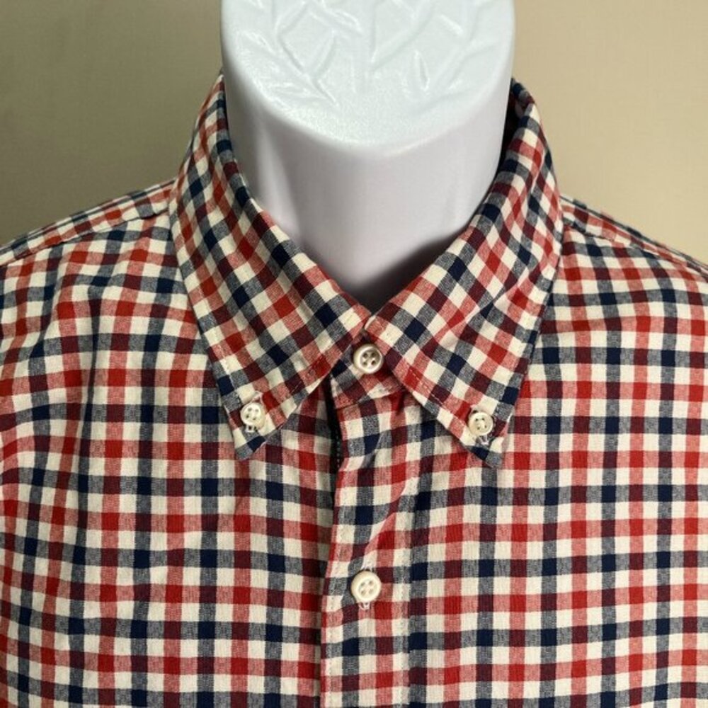 J. Crew Red and Blue Checkered Casual Button Down Shirt